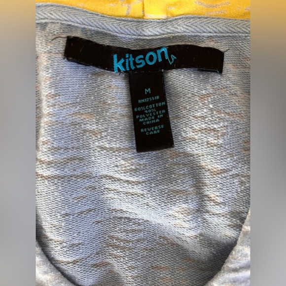 Vintage Kitson LA Sweatshirt Peace 2010 Blue Yellow Hoodie Size M - Picture 5 of 7